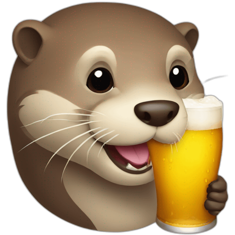 Otter drink beer emoji