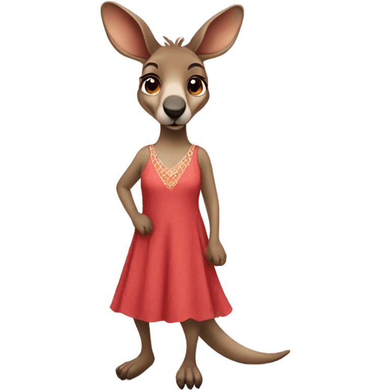 Kangaroo in a dress emoji