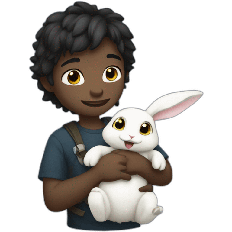 Toothless holding a white bunny emoji