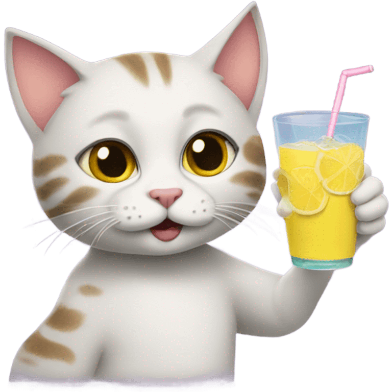 Cat drinking lemonade  emoji