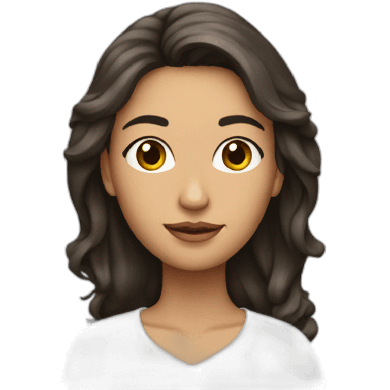 Mujer con media melena rizada con pelo oscuro s emoji