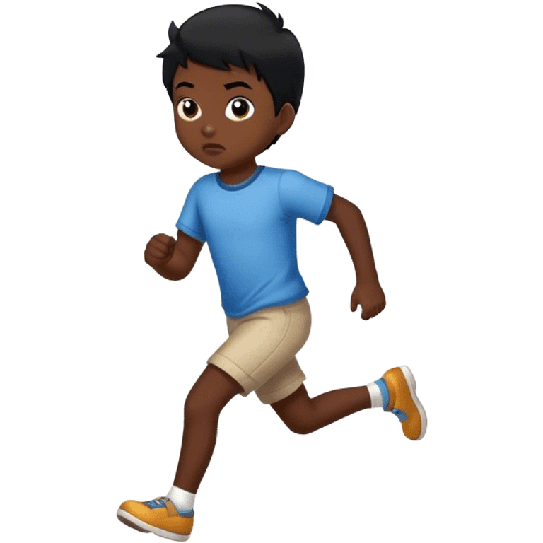 Kid with black hair in a hurry  emoji