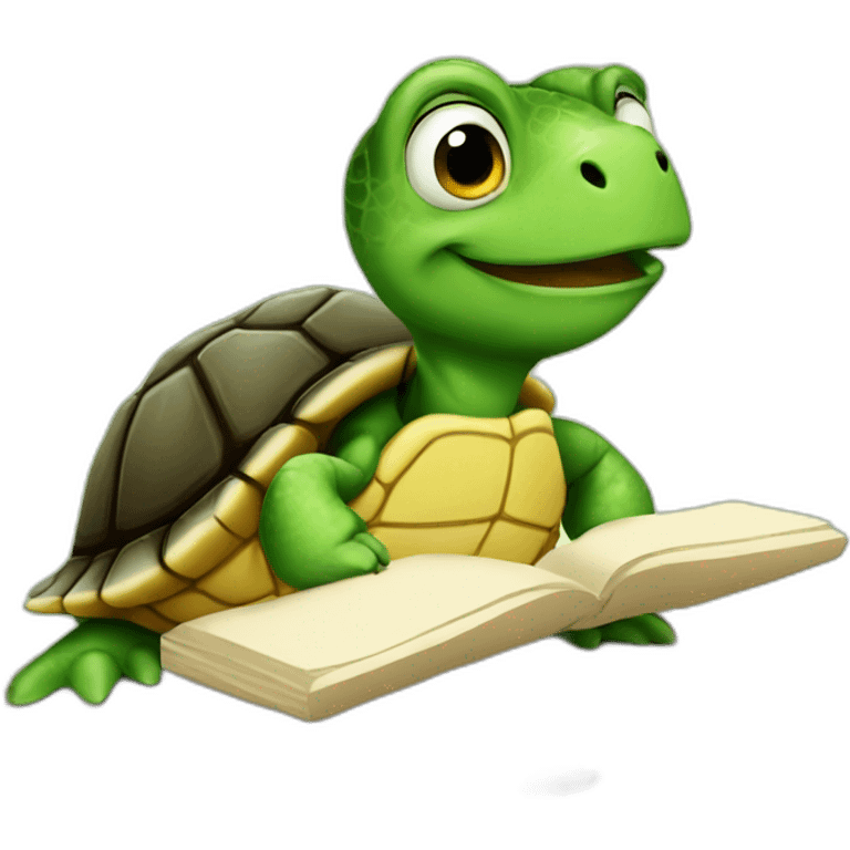 Turtle read book emoji