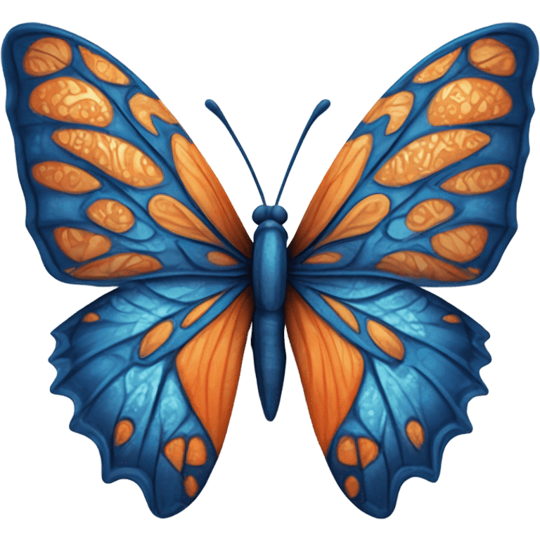 Blue and orange beautiful butterfly  emoji