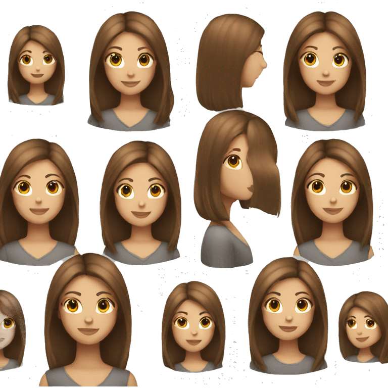 girl with brown straight hair emoji