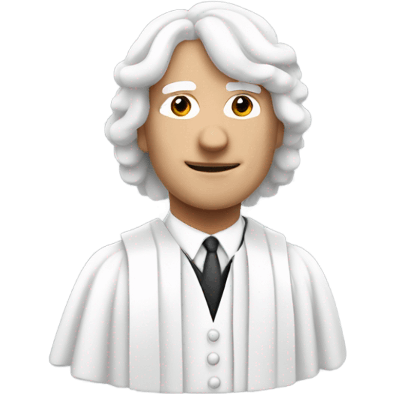 white UK judge upper body white wig at an angle  emoji