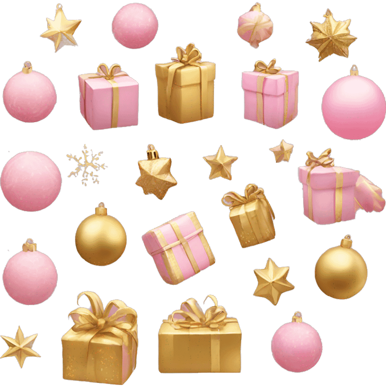 pink and gold christmasy itemsemoji emoji