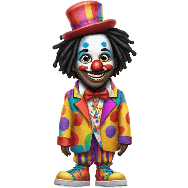 Clown with black dreadlocks emoji