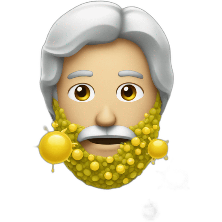 man with beard fighting a virus emoji