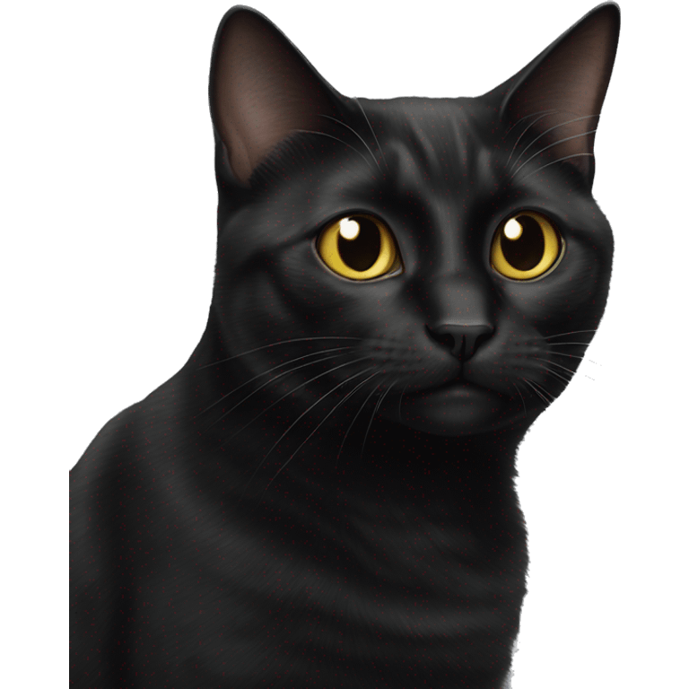 Cross eyed black cat emoji