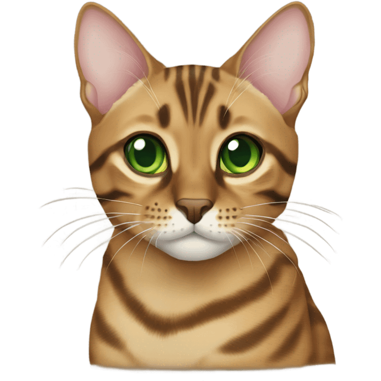 light brown bengal cat with green eyes emoji