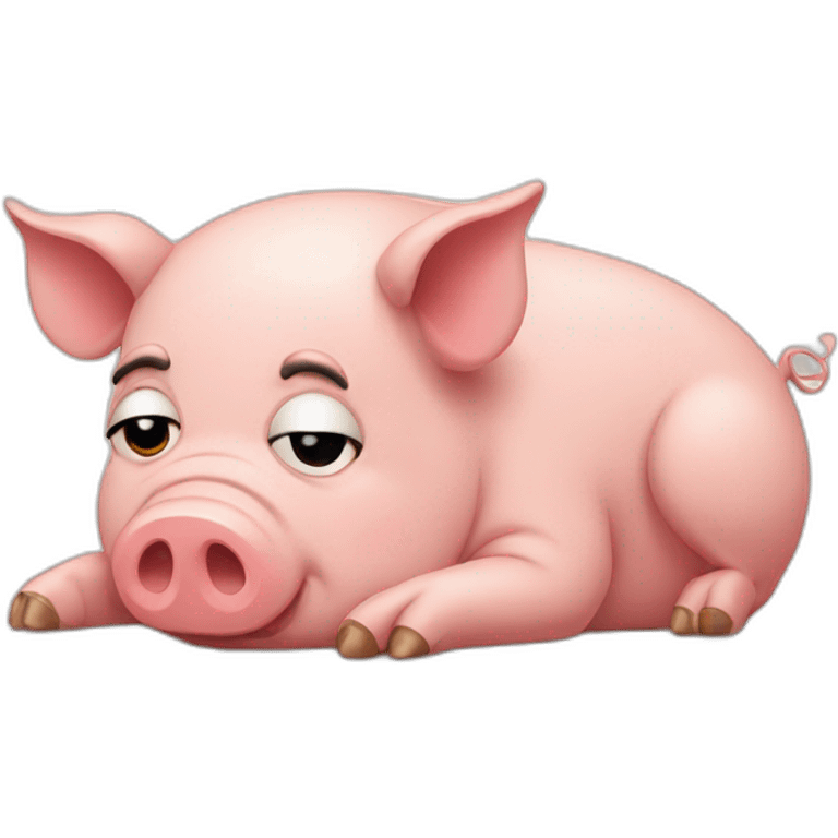 exhausted pig emoji