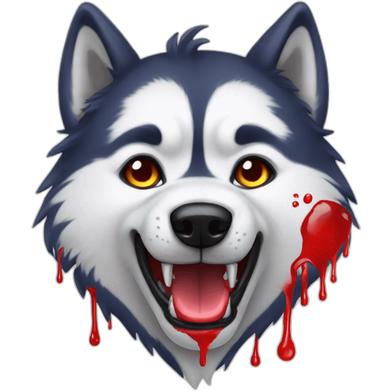 a bleeding husky emoji