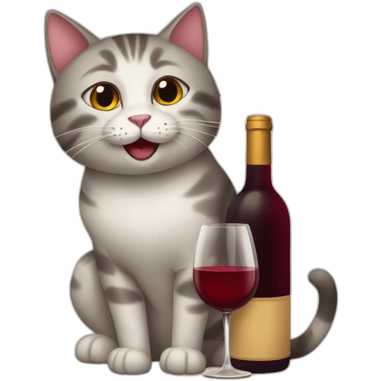 Cat with wine emoji