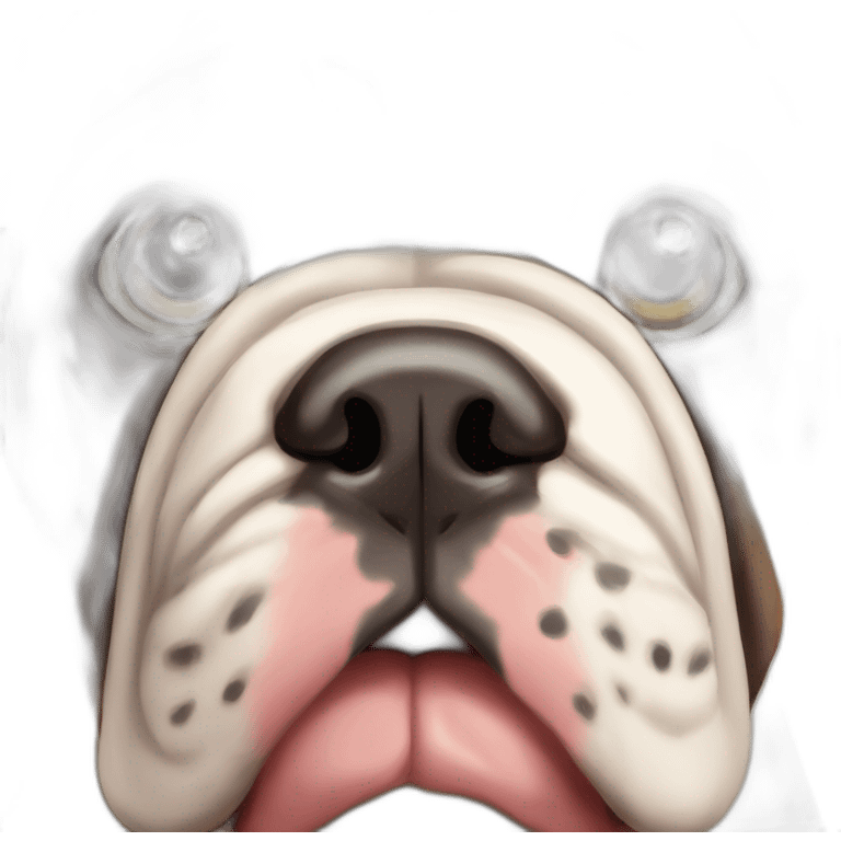 brown and white english bulldog and bullmastiff face emoji