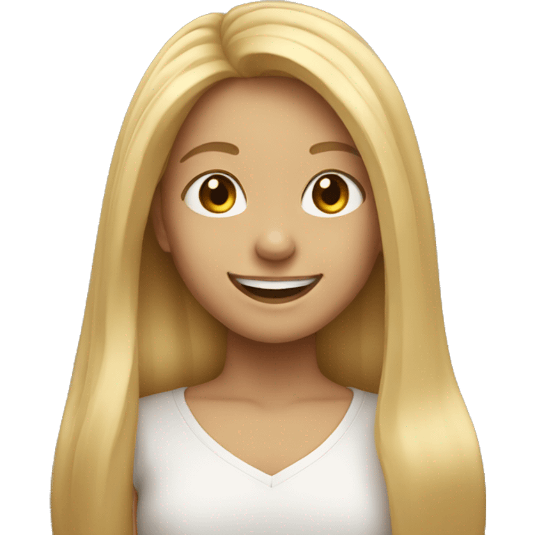 smiling girl with long blonde hair emoji