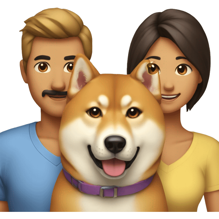 father-mother-daughter-and-son-shibainu-dog emoji