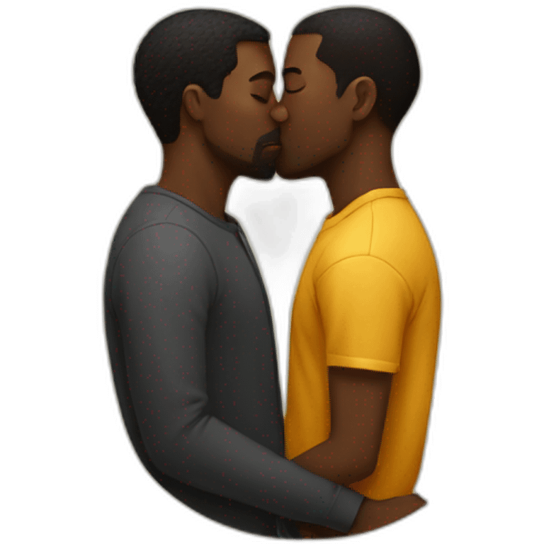 Black men kissing emoji