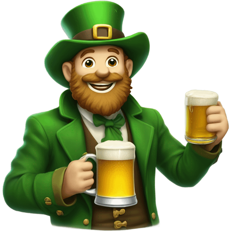 Leprechaun getting drunk emoji