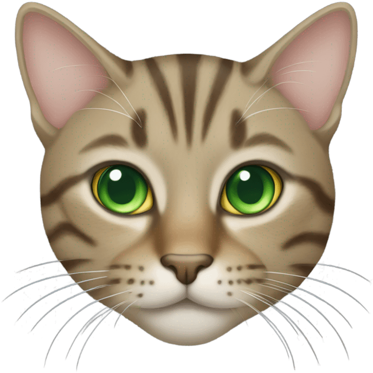 Tabby cat with green eyes emoji