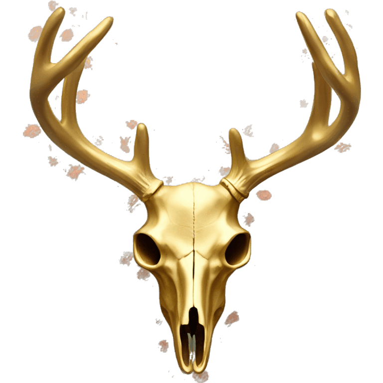 Gold Deer skull with antlers + floral pattern  emoji