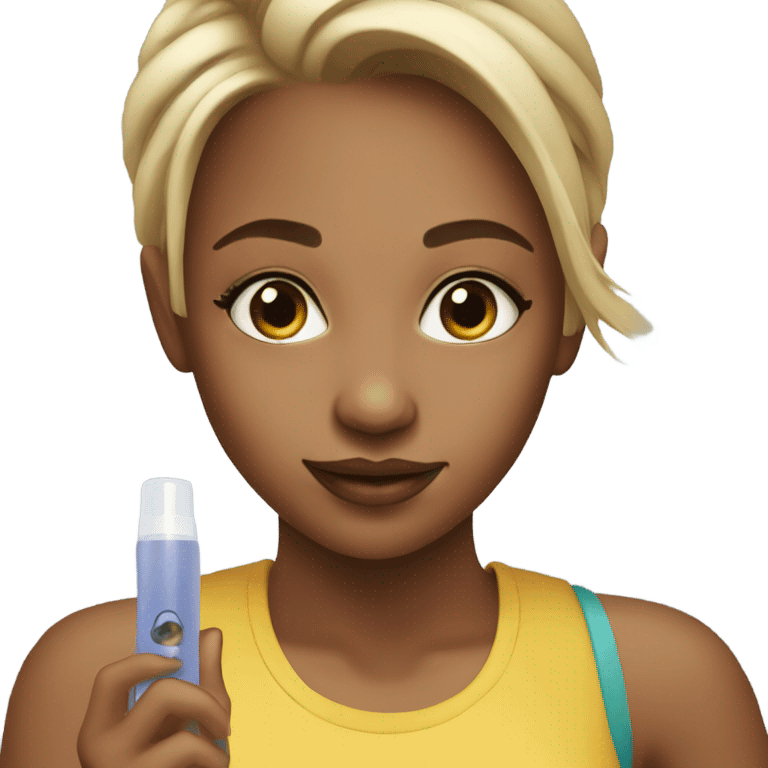 girl using setting spray emoji