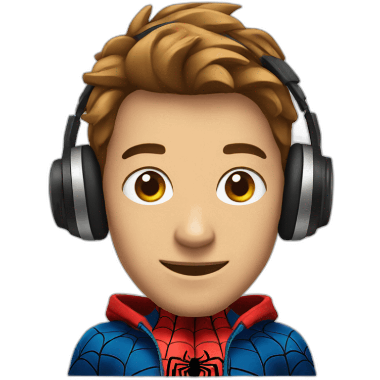 spiderman, headphones emoji