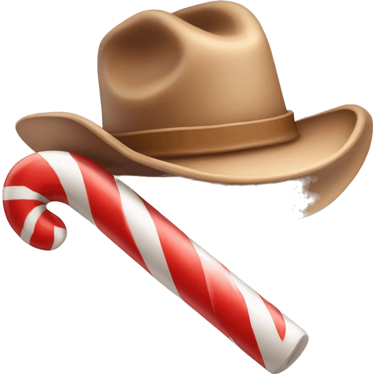 Candy cane with cowboy hat  emoji