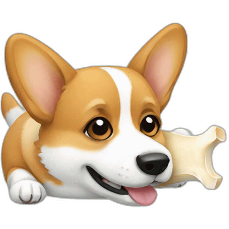 Corgi with bone emoji