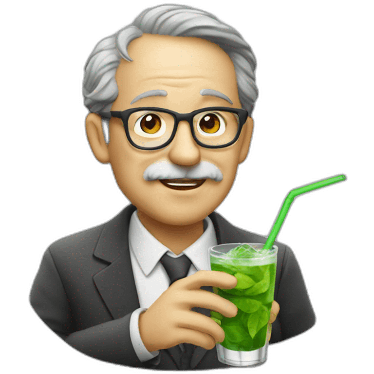 professor drinks mojito emoji