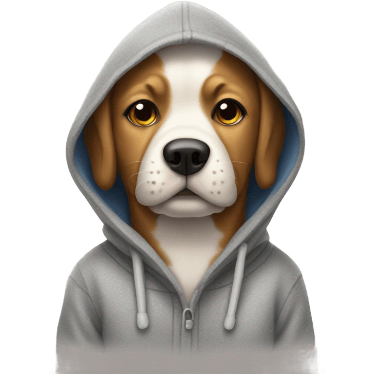 Dog wearing a hoodie emoji