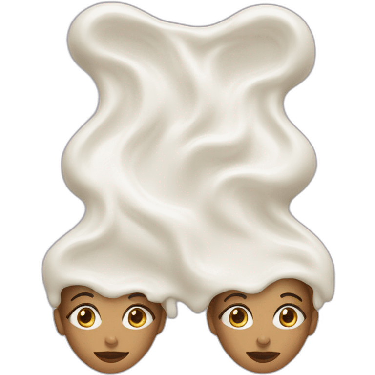 two woman faces covered in milk emoji