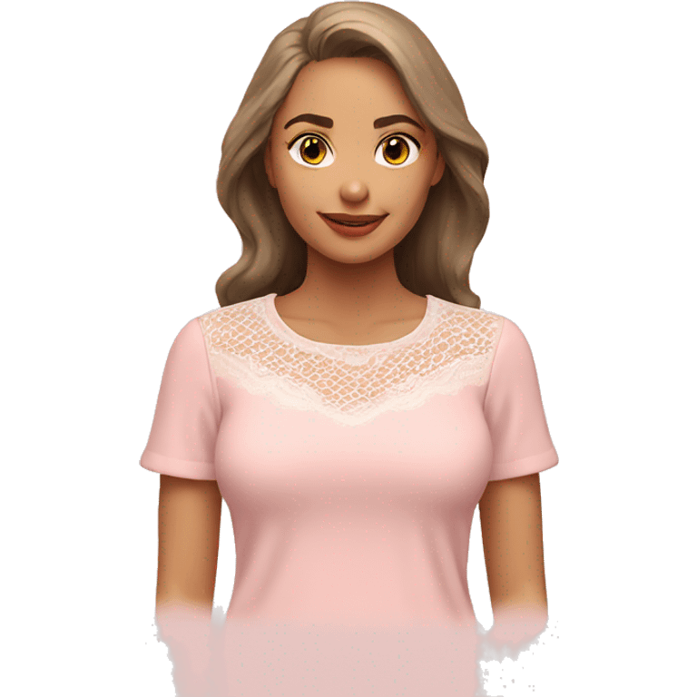 light pink top with lace emoji