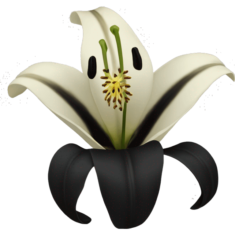 Black lily flower emoji