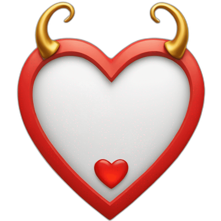 Red heart frame with gold horns emoji