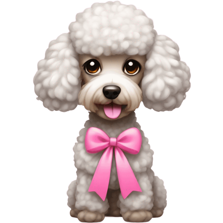 Poodle with a pink bow emoji