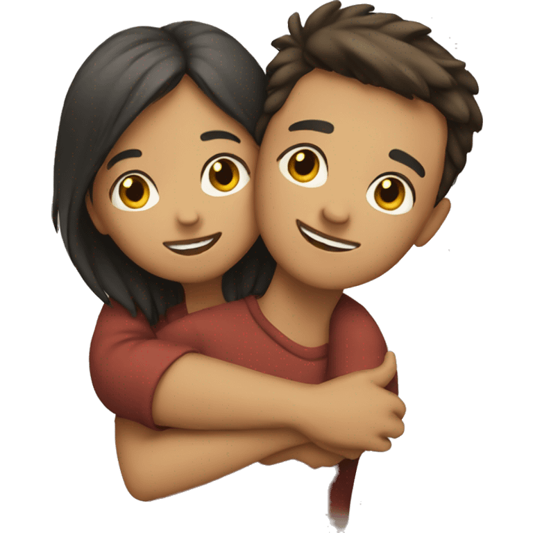 boy and girl hugging emoji