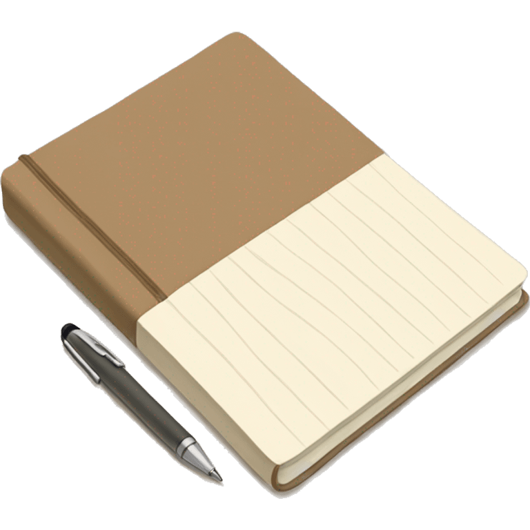 beige notebook and pen emoji