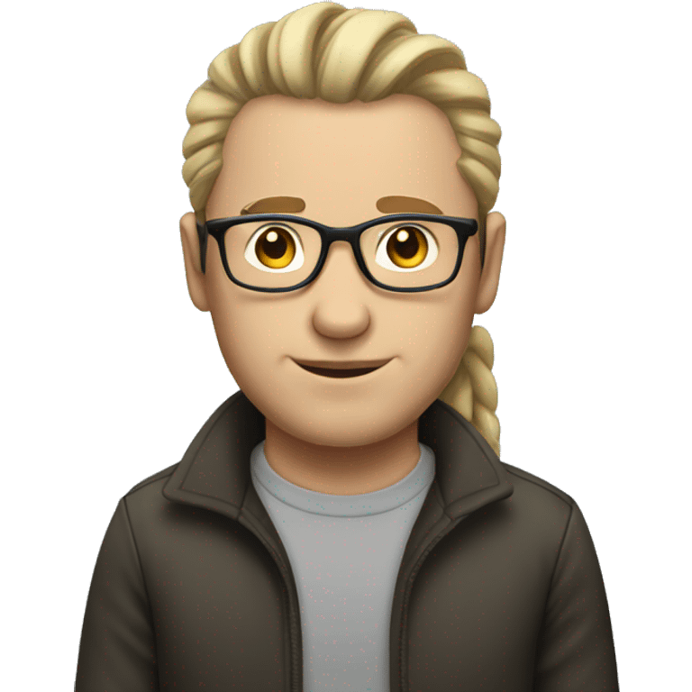 white man with pony tail and glasses emoji