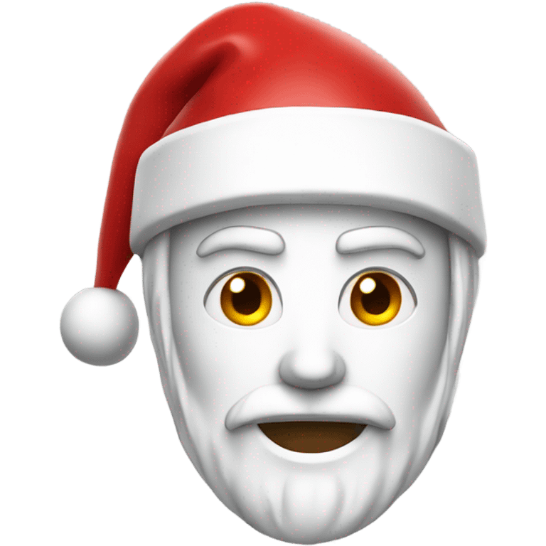 white spartan male wearing red santa hat emoji