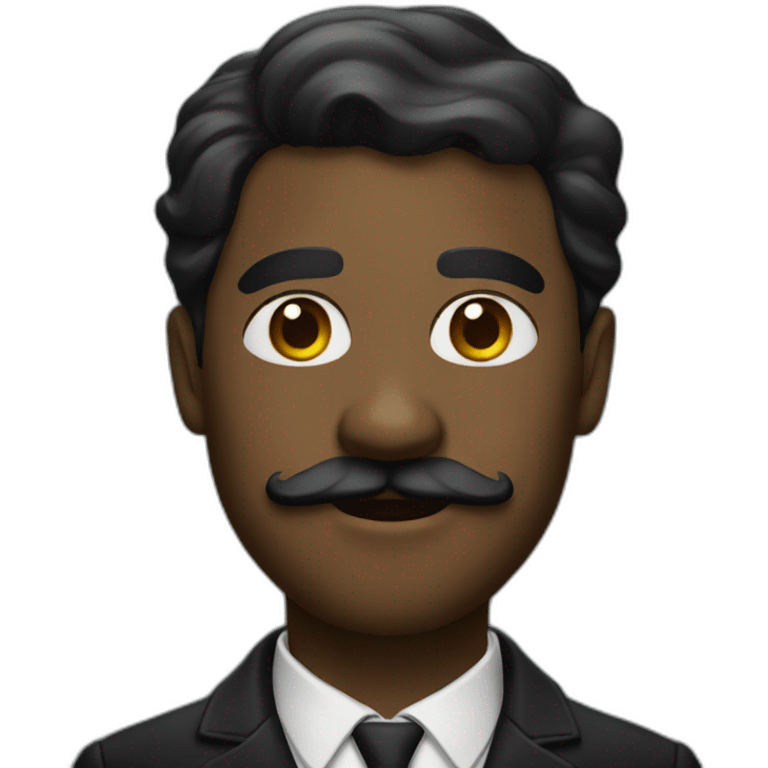 black man with chaplin mustache emoji