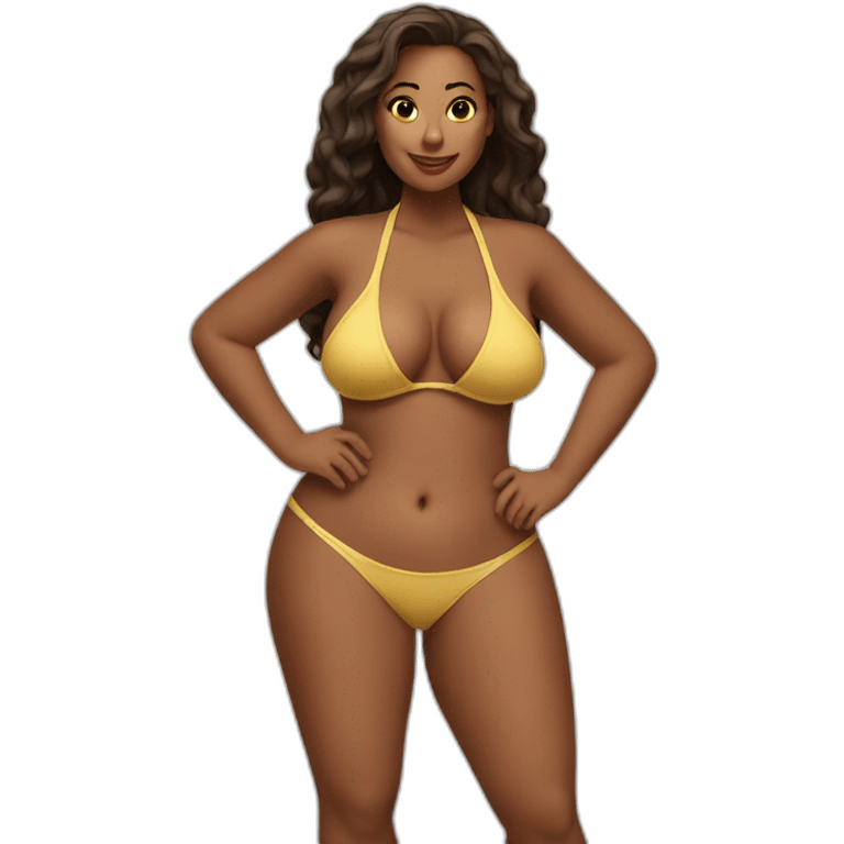 very curvy women in bikini emoji