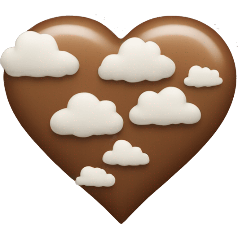 brown heart with three small clouds emoji