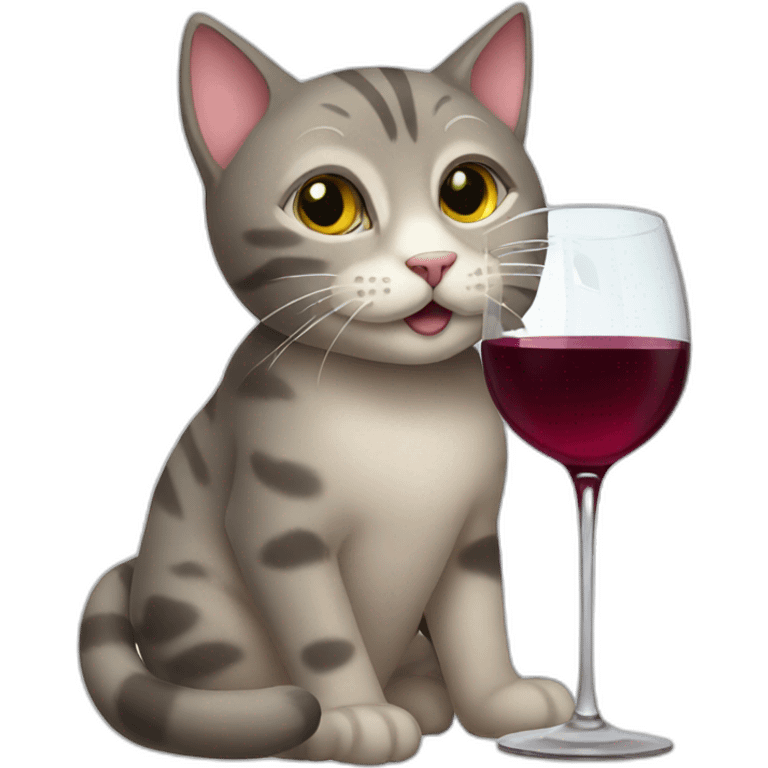 cat drinking wine emoji