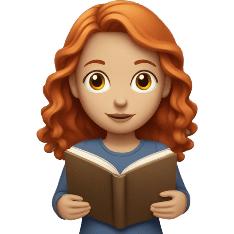 red-haired girl with a book in her hands emoji