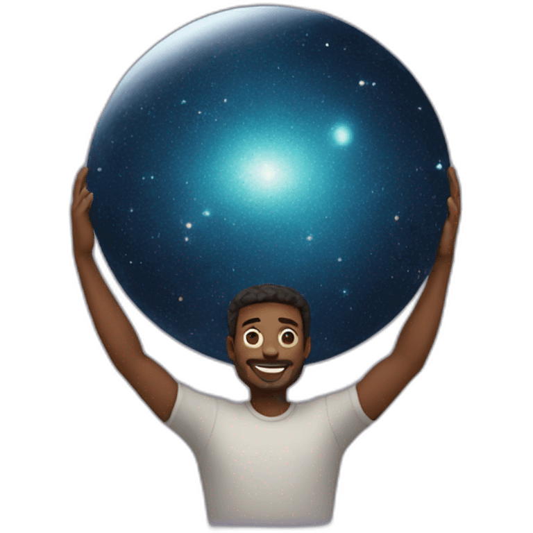 Man holding the universe emoji