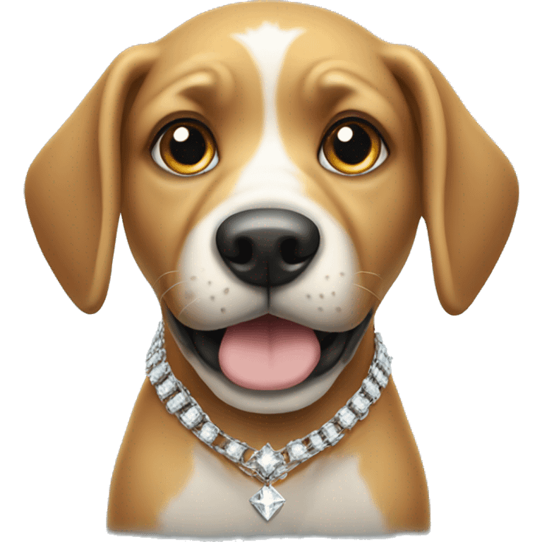 Dog with diamond chains emoji