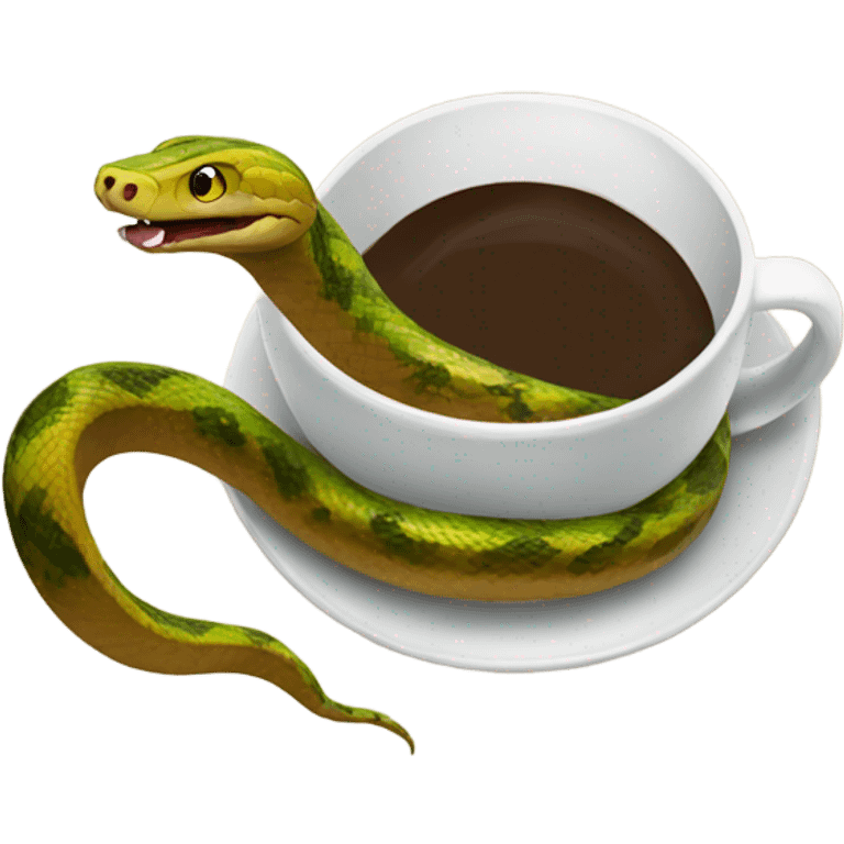 snake sipping a coffee emoji