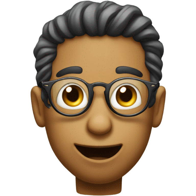 Un mono con lentes y una bebida emoji