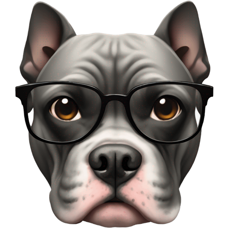 Black American Bully with dark tinted glasses emoji